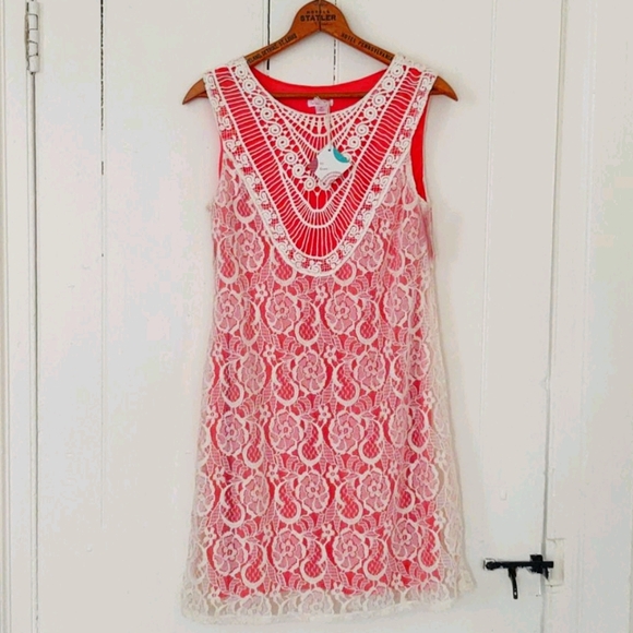 Xhilaration Dresses & Skirts - NWT! Lace Coral Summer Dress 👗Size Medium